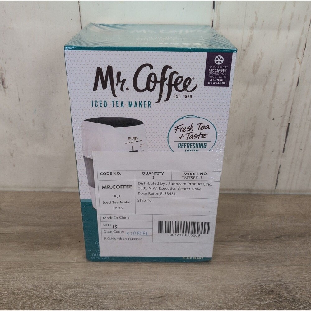 Mr. Coffee Ice Tea Maker 3 Quart with Pitcher - NEW SEALED - TM75 BK-1